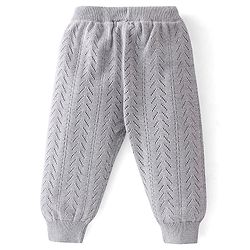 Babyhug Knitted Full Length Fleece Pant - Grey
