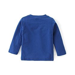 Babyhug Cotton Single Jersey Knit Full Sleeves Night Suit Mask Print - Navy Blue & White