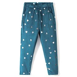 Babyhug Fleece Full Length Woollen Pant Heart Design - Teall