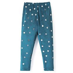 Babyhug Fleece Full Length Woollen Pant Heart Design - Teall