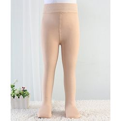 Babyhug Knitted Solid Color Fleece and Woollen Footed Legging - Beige