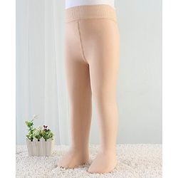Babyhug Knitted Solid Color Fleece and Woollen Footed Legging - Beige