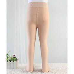 Babyhug Knitted Solid Color Fleece and Woollen Footed Legging - Beige