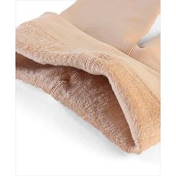Babyhug Knitted Solid Color Fleece and Woollen Footed Legging - Beige