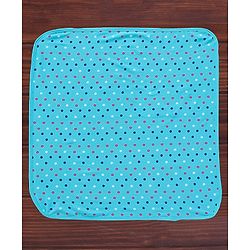 Babyhug Double Ply Terry Knit Towel L 76.2 X 76.2 cm Polka Dot Print - Blue