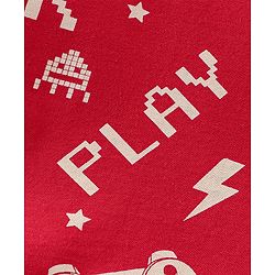 Babyhug Cotton Knit Full Sleeves Night Suit With Text Print - Red