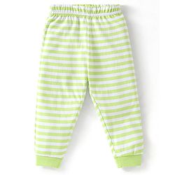 Babyhug Cotton Knit Full Sleeves Striped & Animals Printed Night Suit - Green