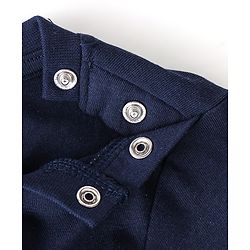 Babyhug Cotton Knit Full Sleeves Night Suit Crocodile Printed - Navy Blue