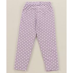 Babyhug Cotton Single Jersey Knit Full Sleeves Night Suit Polka Dot Print - Lavender
