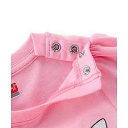 Babyhug Cotton Knit Full Sleeves Bunny Printed Night Suit - Pink
