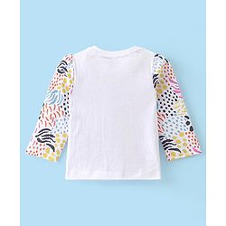 Babyhug Cotton Knit Full Sleeves Zebra Printed Night Suit - White
