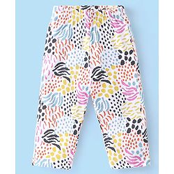 Babyhug Cotton Knit Full Sleeves Zebra Printed Night Suit - White