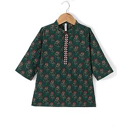 BABYHUG BOYS COTTON PRINTED DHOTI KURTA SET 3-4Y GREEN