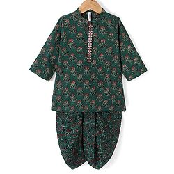 BABYHUG BOYS COTTON PRINTED DHOTI KURTA SET 4-5Y GREEN