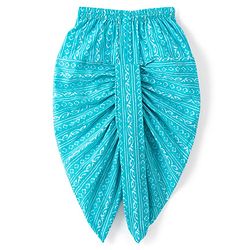 Babyhug 100% Cambric Full Sleeve Printed Kurta With Dhoti Set - Blue