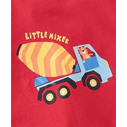 Babyhug Cotton Interlock Knit Full Sleeve Sleepsuit Stripes & Construction Vehicle Print Pack of 2 - Multicolor
