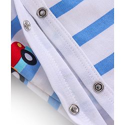 Babyhug Cotton Interlock Knit Full Sleeve Sleepsuit Stripes & Construction Vehicle Print Pack of 2 - Multicolor