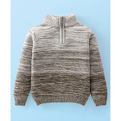 Babyhug Cotton Knitted Full Sleeves Solid Colour Sweater - Multicolour