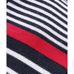Babyhug Cotton Knitted Full Sleeves Striped Front Zipper Sweater - Multicolour