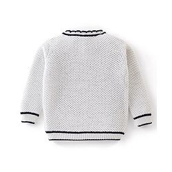 Babyhug Cotton Knit Full Sleeves  Light Winter Front Open Sweaters - Grey