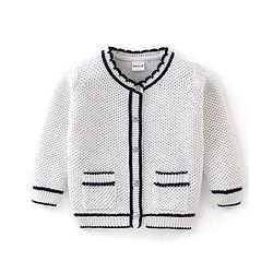Babyhug Cotton Knit Full Sleeves  Light Winter Front Open Sweaters - Grey