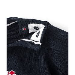 Babyhug Knitted Full Sleeves Woolen Dress with Umbrella Design - Navy Blue