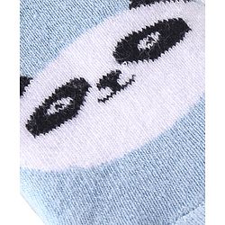 Cute Walk By Babyhug Terry Anti-Bacterial Ankle Length Socks With Panda Print Pack Of 3 - White Blue & Black