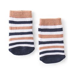 Cute Walk By Babyhug Terry Anti-Bacterial Ankle Length Socks With Teddy Print Pack Of 3 - White & Black