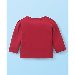 Babyhug 100% Cotton Full Sleeves Vest With Teddy Print Pack Of 3 - White Maroon & Pink