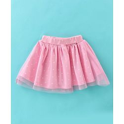 Babyhug 100% Cotton Knit Full Sleeves Onesies with Skirt & Hairband Bear Print  - Pink