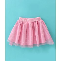 Babyhug 100% Cotton Knit Full Sleeves Onesies with Skirt & Hairband Bear Print  - Pink