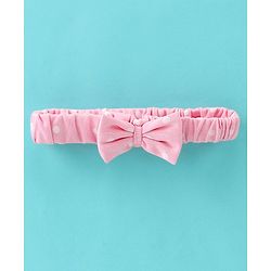 Babyhug 100% Cotton Knit Full Sleeves Onesies with Skirt & Hairband Bear Print  - Pink