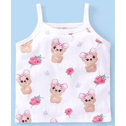 Babyhug 100% Cotton Knit Sleeveless Slips Pack of 3  Bear Print - Multicolour