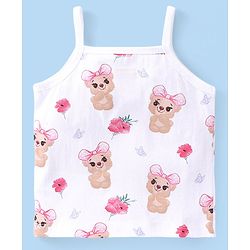 Babyhug 100% Cotton Knit Sleeveless Slips Pack of 3  Bear Print - Multicolour