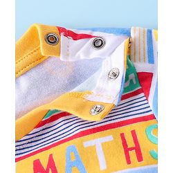 Babyhug Cotton Knit Full Sleeves Night Suit With Text Print - Multicolour
