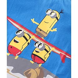 Babyhug 100% Cotton Knit Half Sleeves T-Shirt with Minion Graphics -Blue