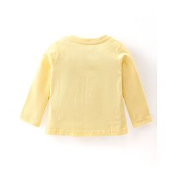 Babyhug Cotton Knit Full Sleeves Night Suit Butterfly Print - Yellow