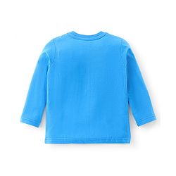 Babyhug Cotton Knit Full Sleeves Night Suit Text and Santa Claus Print - Blue