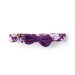 Babyhug 100% Cotton Knit Full Sleeves Frock Style Onesie with Headband Floral Print - Purple