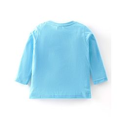 Babyhug Cotton Knit Full Sleeves Night Suit With Teddy Print - Blue