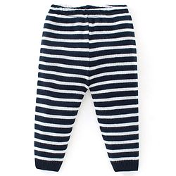 Babyhug Knitted Full Sleeves Sweater Set with Stripes Design - Multicolour