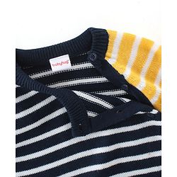 Babyhug Knitted Full Sleeves Sweater Set with Stripes Design - Multicolour