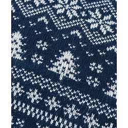 Babyhug Knitted Full Sleeves Baby Sweater Set with Snow Flakes Design - Navy Blue