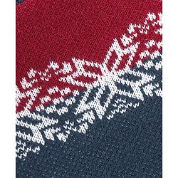 Babyhug Knit Full Sleeves Sweater Set Floral Design - Navy Blue