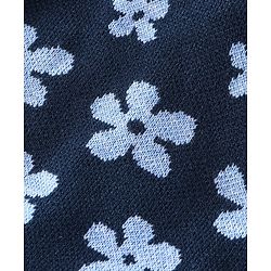 Babyhug Knitted Full Sleeves Baby Sweater Set with Floral Design - Navy Blue