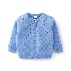 Babyhug Full Sleeves Sweater Set - Blur
