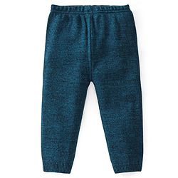 Babyhug Knitted Full Sleeves Baby Sweater Set with Floral Design - Navy Blue