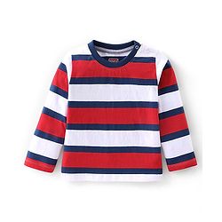 Babyhug 100% Cotton Knit Half & Full Sleeves T-Shirt & Lounge Pant With Text Print - Grey Red & Blue