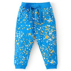 Babyhug 100% Cotton Knit Full Sleeves Hooded T-Shirt & Lounge Pant Set Emoji Print - Blue
