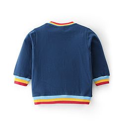 Babyhug 100% Cotton Knit Full Sleeves T-Shirt & Lounge Pant With Text Print - Blue